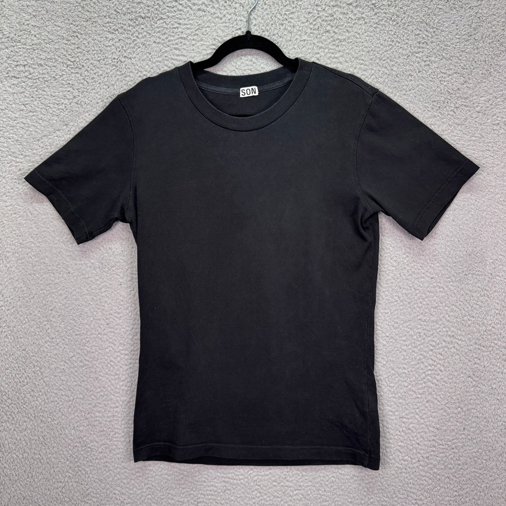 Son of a Tailor Tshirt Mens S Black Organic Cotton Crew Neck Short Sleeve Tee